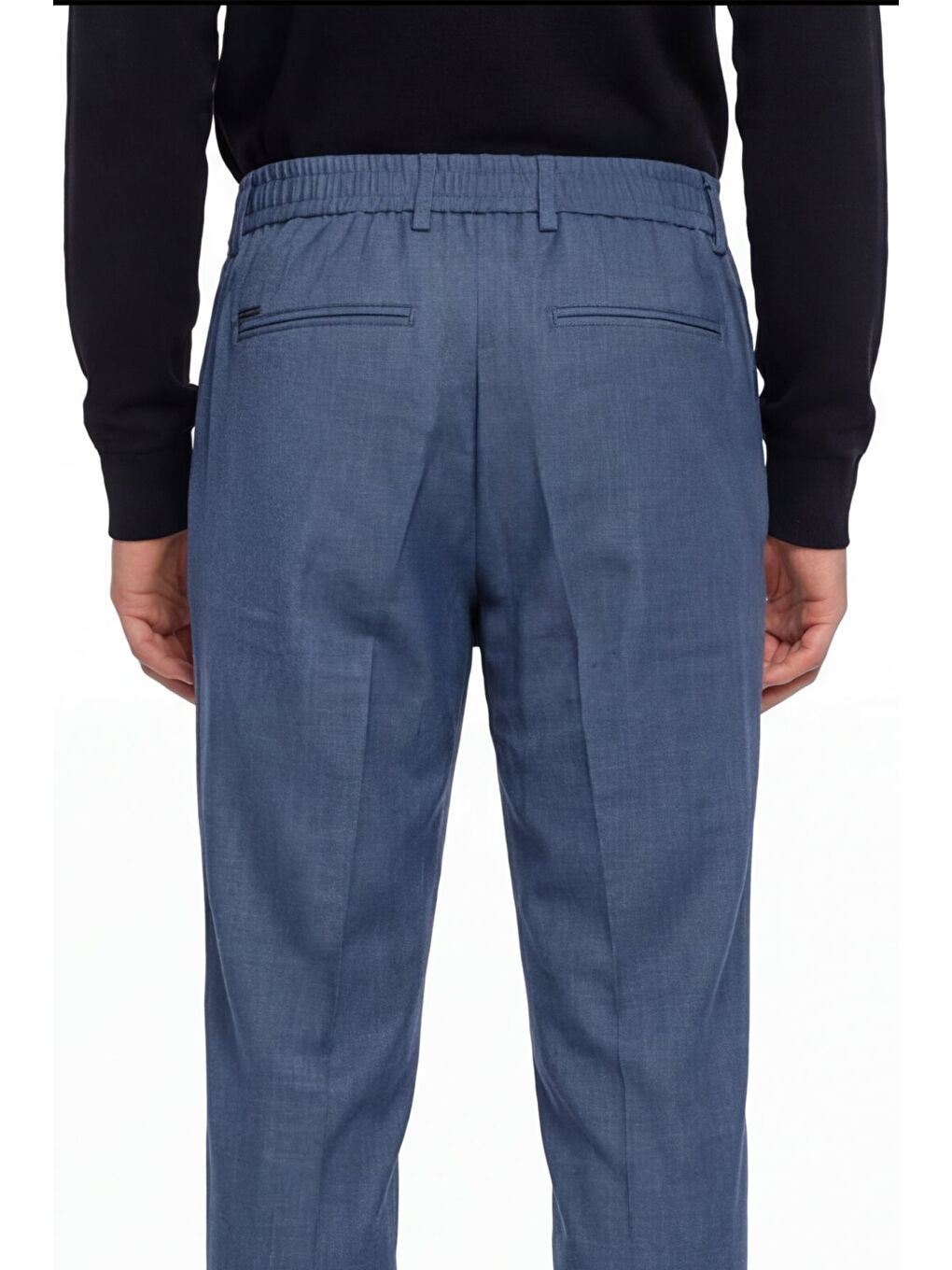 Giotelli Erkek Lacivert Normal Kesim Regular Fit Dokuma Yan Cep Duble Paça 6 Drop Pantolon-4