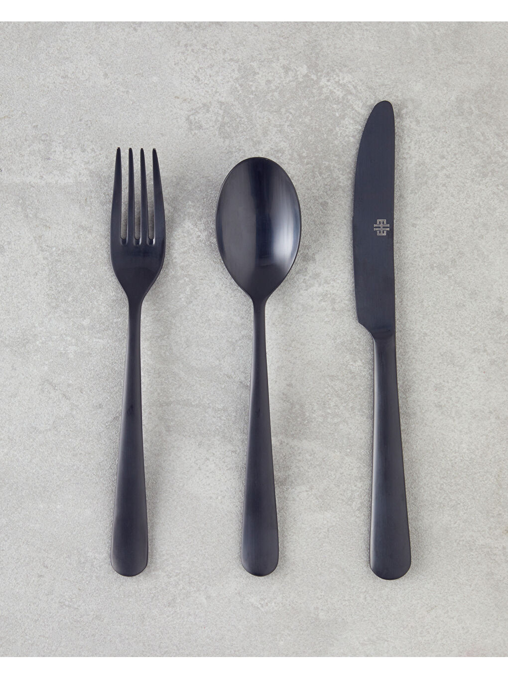 Leptis Paslanmaz Çelik Çatal Kaşık Bıçak Takımı 18 Parça 6 Kişilik Siyah-1