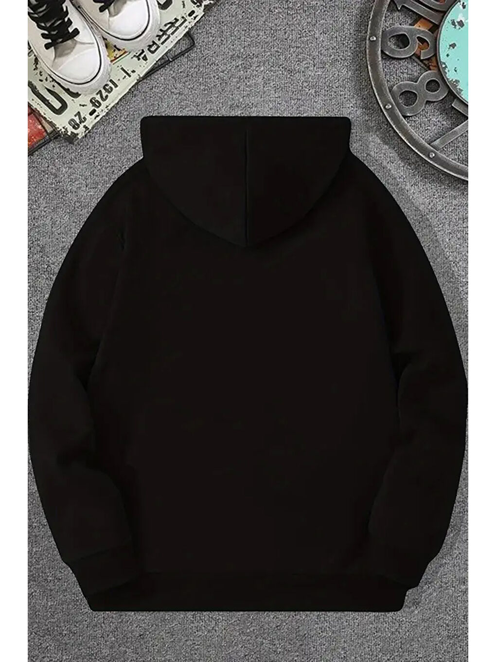 uyguntarz Siyah Florida Baskılı Oversize Sweatshirt - 1