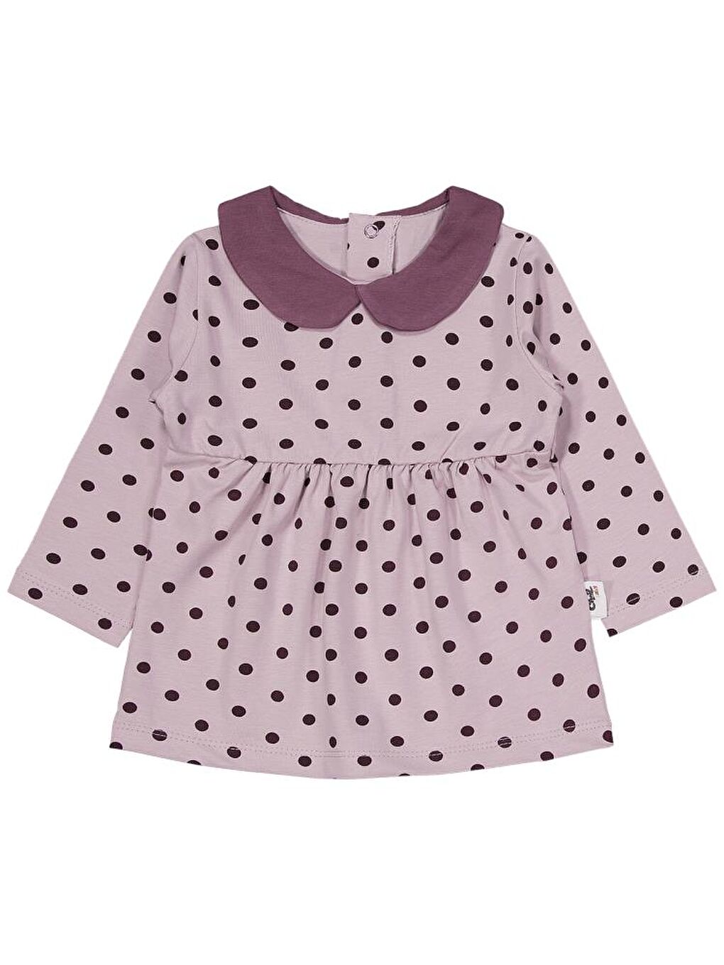 Pembe Baby Yakalı Puan Baskılı 6-18 Ay Takım - Lila18-24 Ay-1