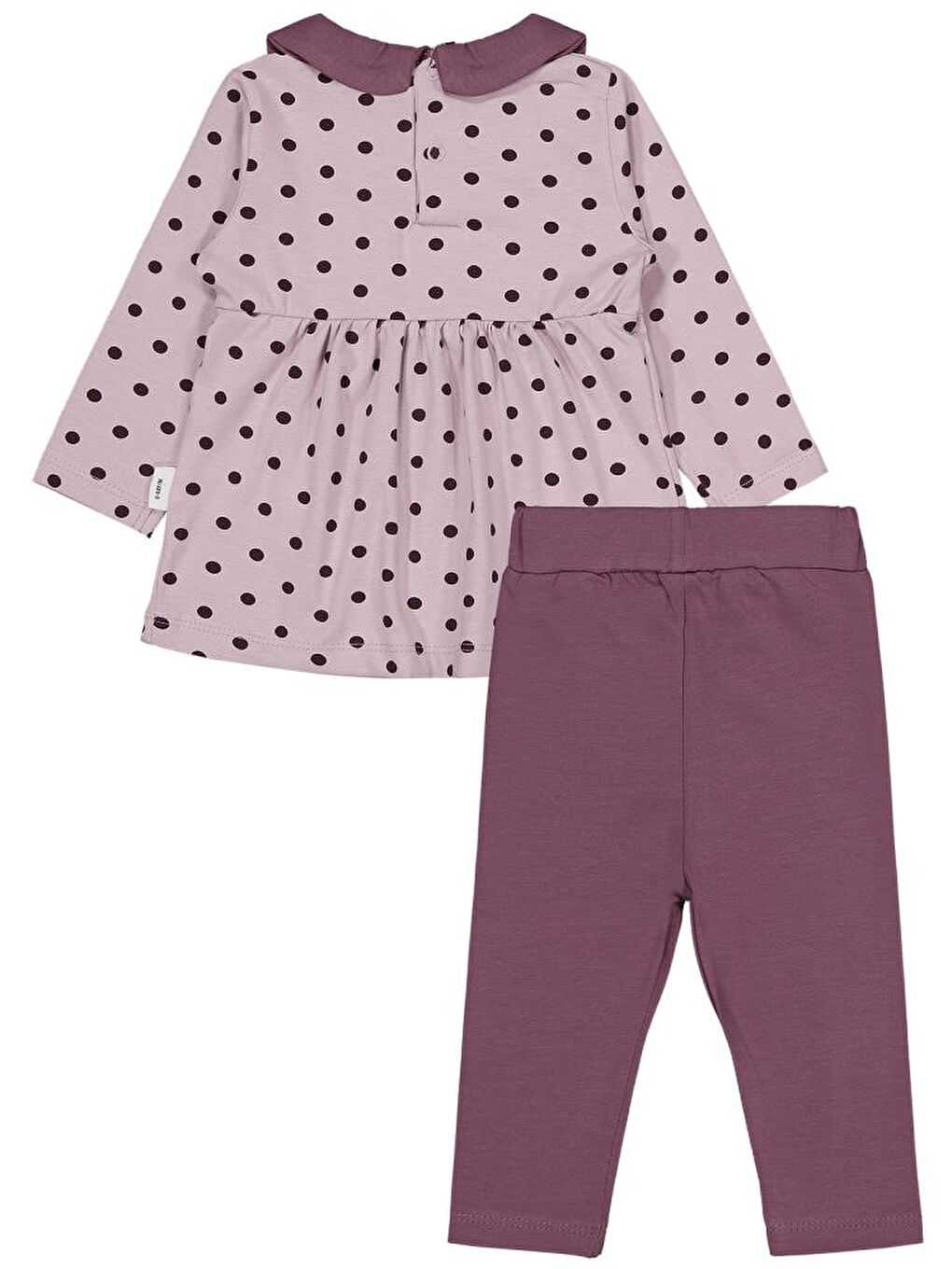 Pembe Baby Yakalı Puan Baskılı 6-18 Ay Takım - Lila18-24 Ay-2