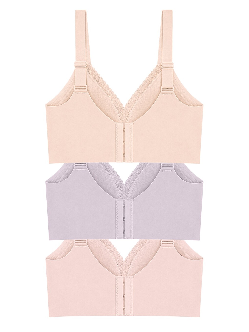 Karışık Seamless Bra - Seravia | Lazer Kesim Dantelli Minimizer Kadın Sütyen 3'lü Paket-1