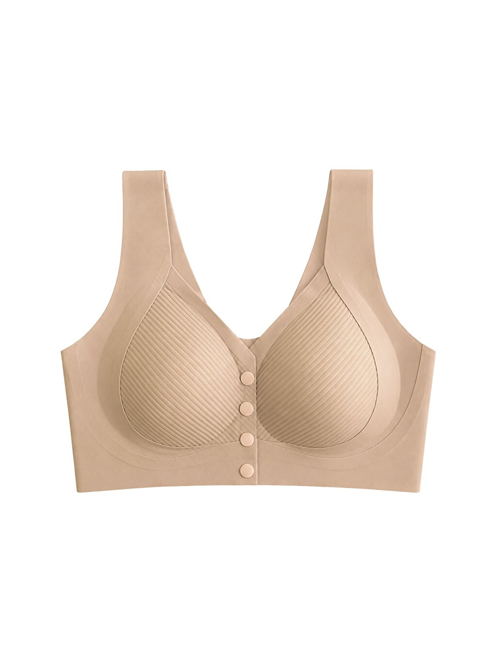 Seamless Bra - Neriva | Kahverengi Lazer Kesim Önden Düğmeli Minimizer Kadın Sütyen