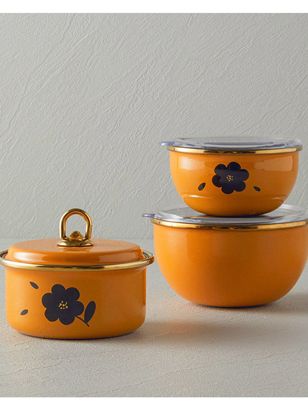 Sarı Bohemia Emaye Baharatlık Hardal-3