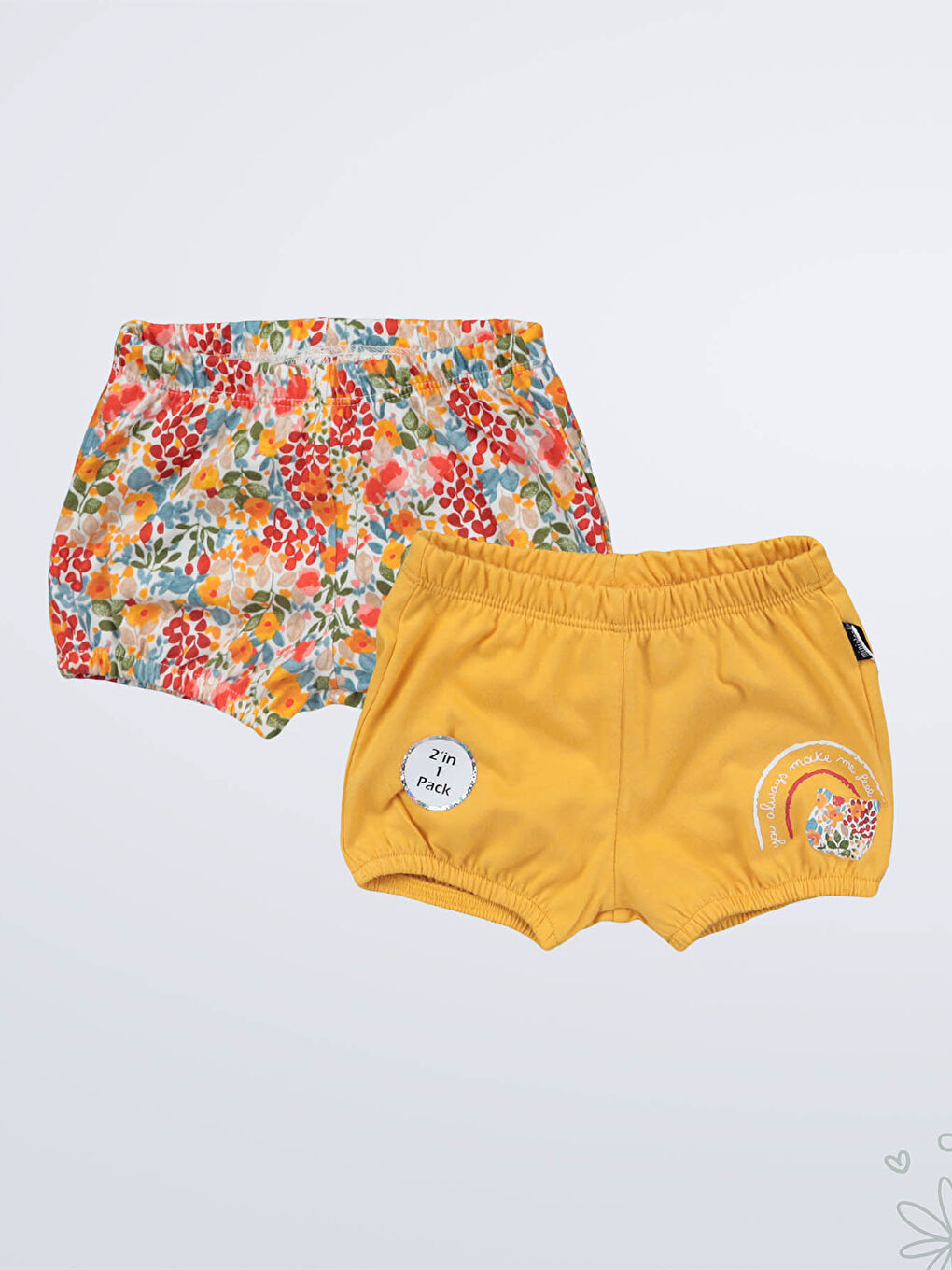 Kahverengi Kız Bebek 2'li Şort 3-12 Ay Hardal