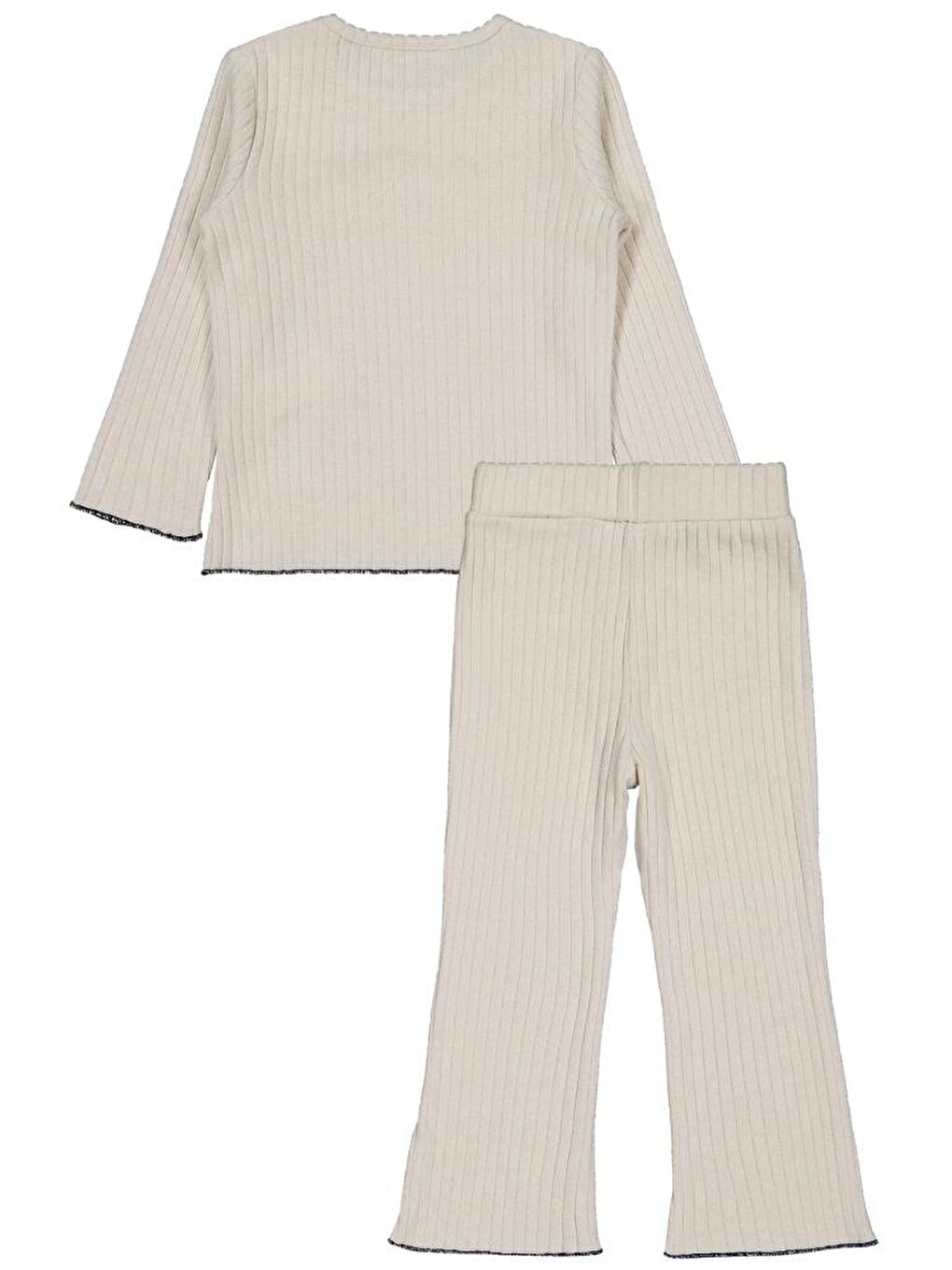 Girls Fırfır Yakalı 6-9 Yaş Takım - Bej 7-8 Yaş-1