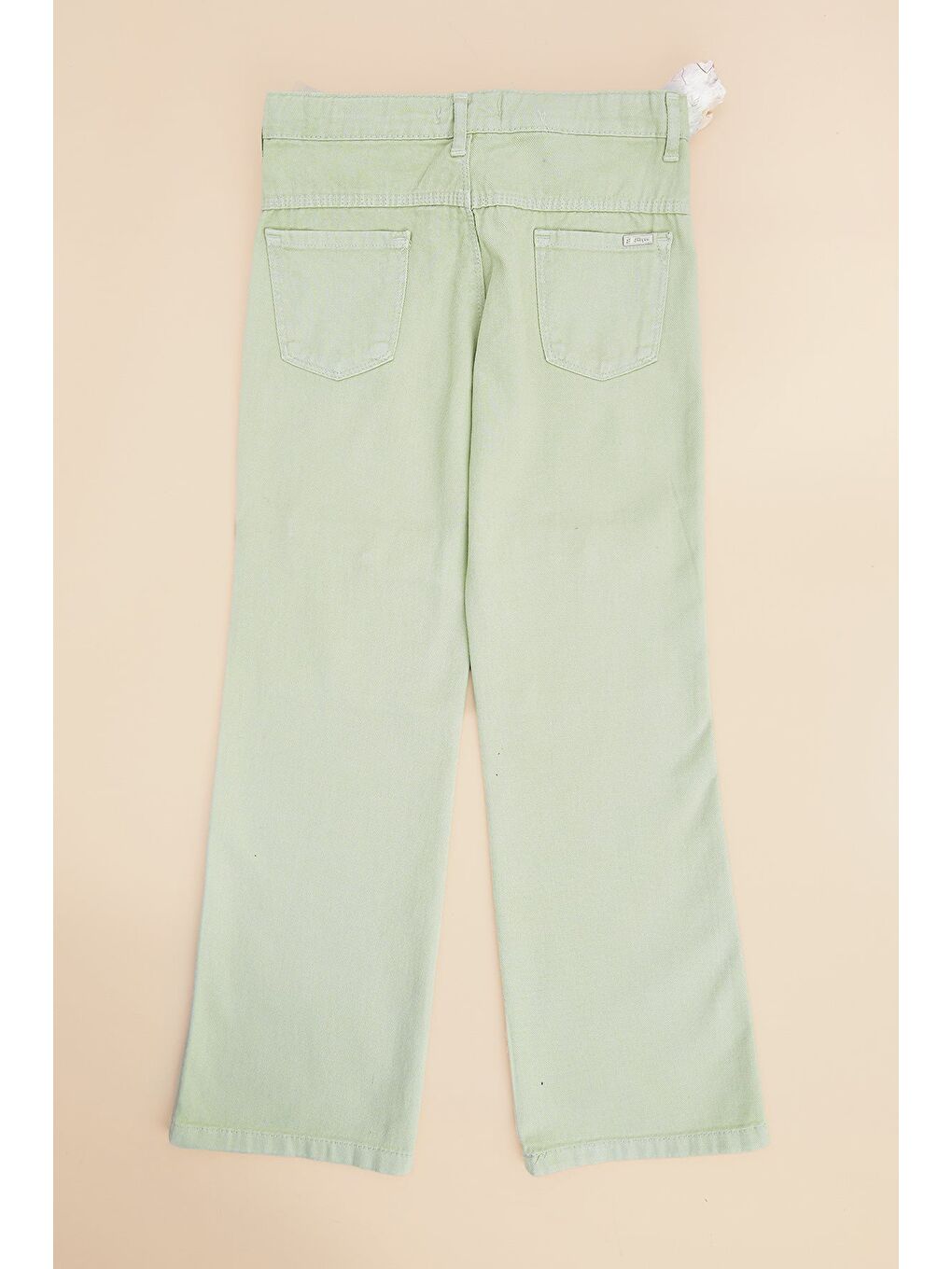 Yeşil Fermuarlı Kargo Cep Palazzo Kız Çocuk Pantolon-1