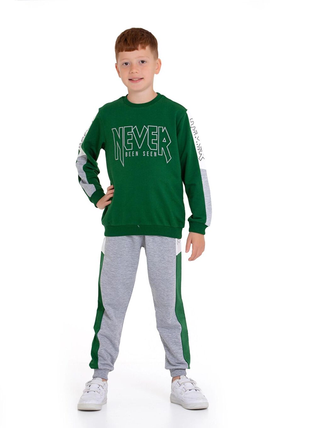 Yeşil Never Baskılı Takım 9996