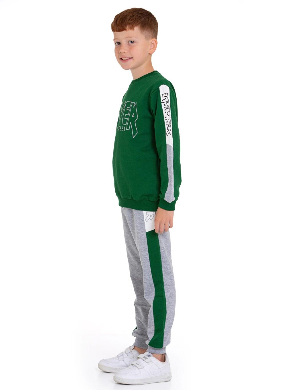 Yeşil Never Baskılı Takım 9996-1