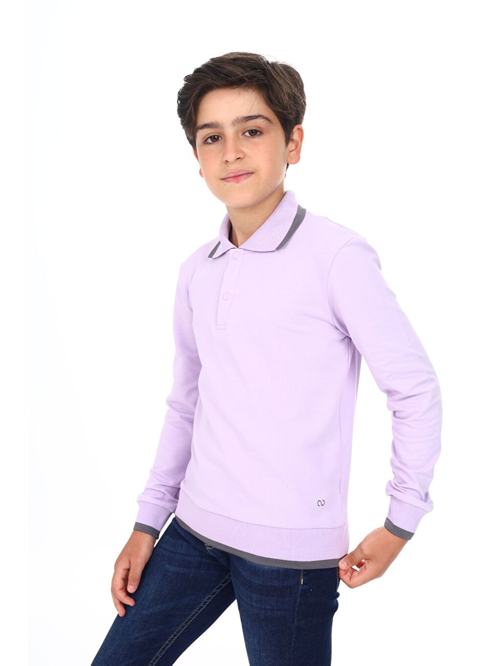 Lila Erkek Çocuk Baskılı Sweatshirt-2