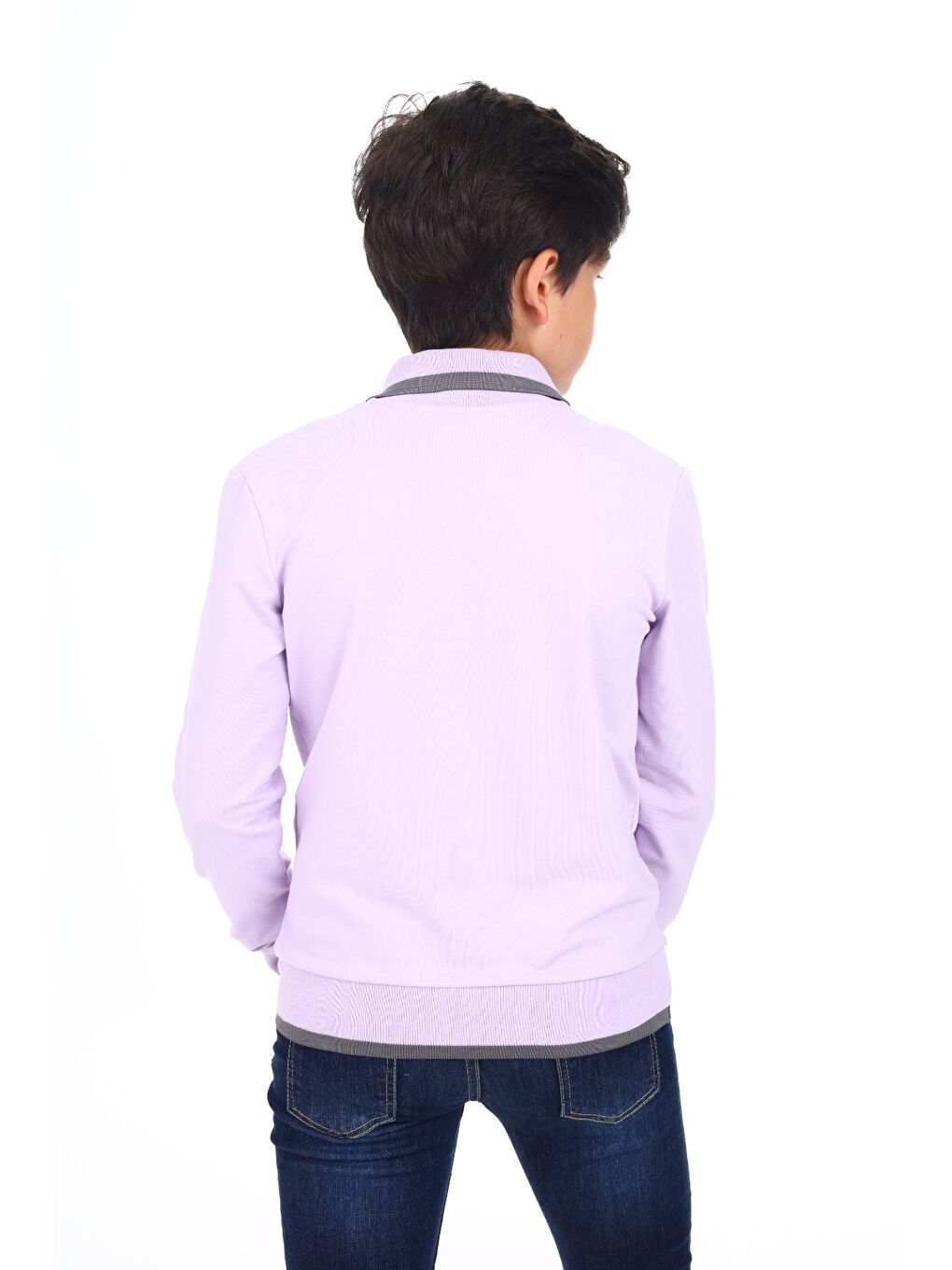 Lila Erkek Çocuk Baskılı Sweatshirt-5