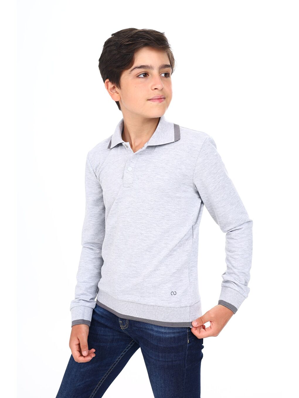 Gri Erkek Çocuk Baskılı Sweatshirt-3