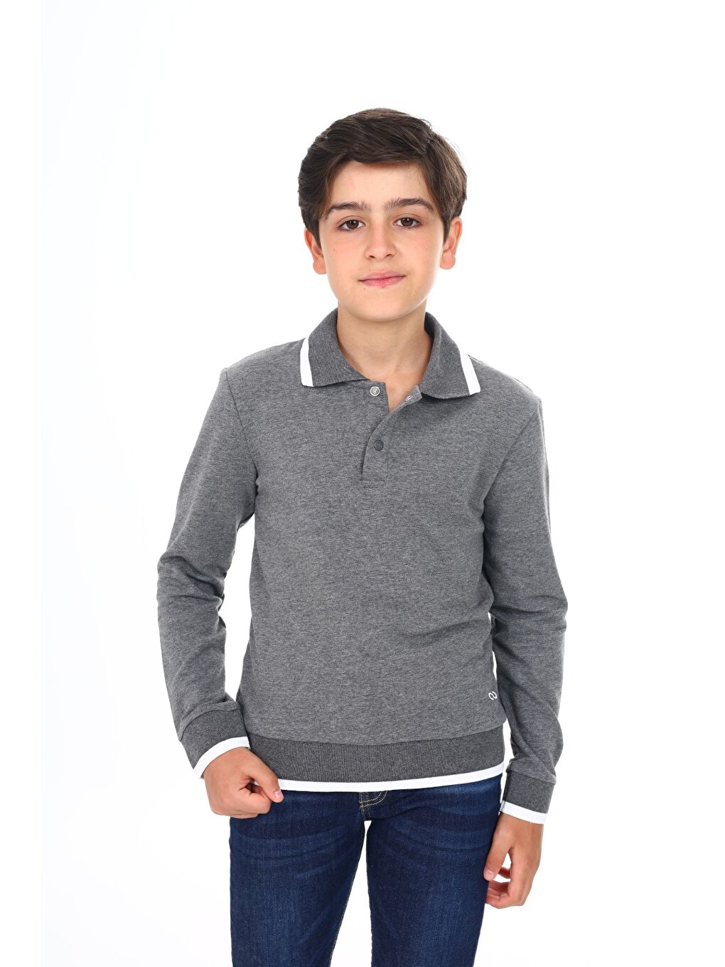 Antrasit Erkek Çocuk Baskılı Sweatshirt-1