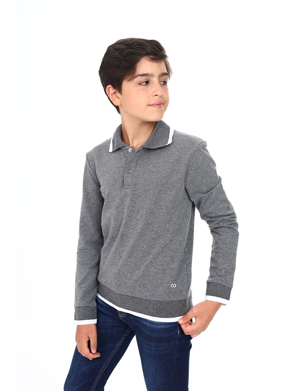 Antrasit Erkek Çocuk Baskılı Sweatshirt-2