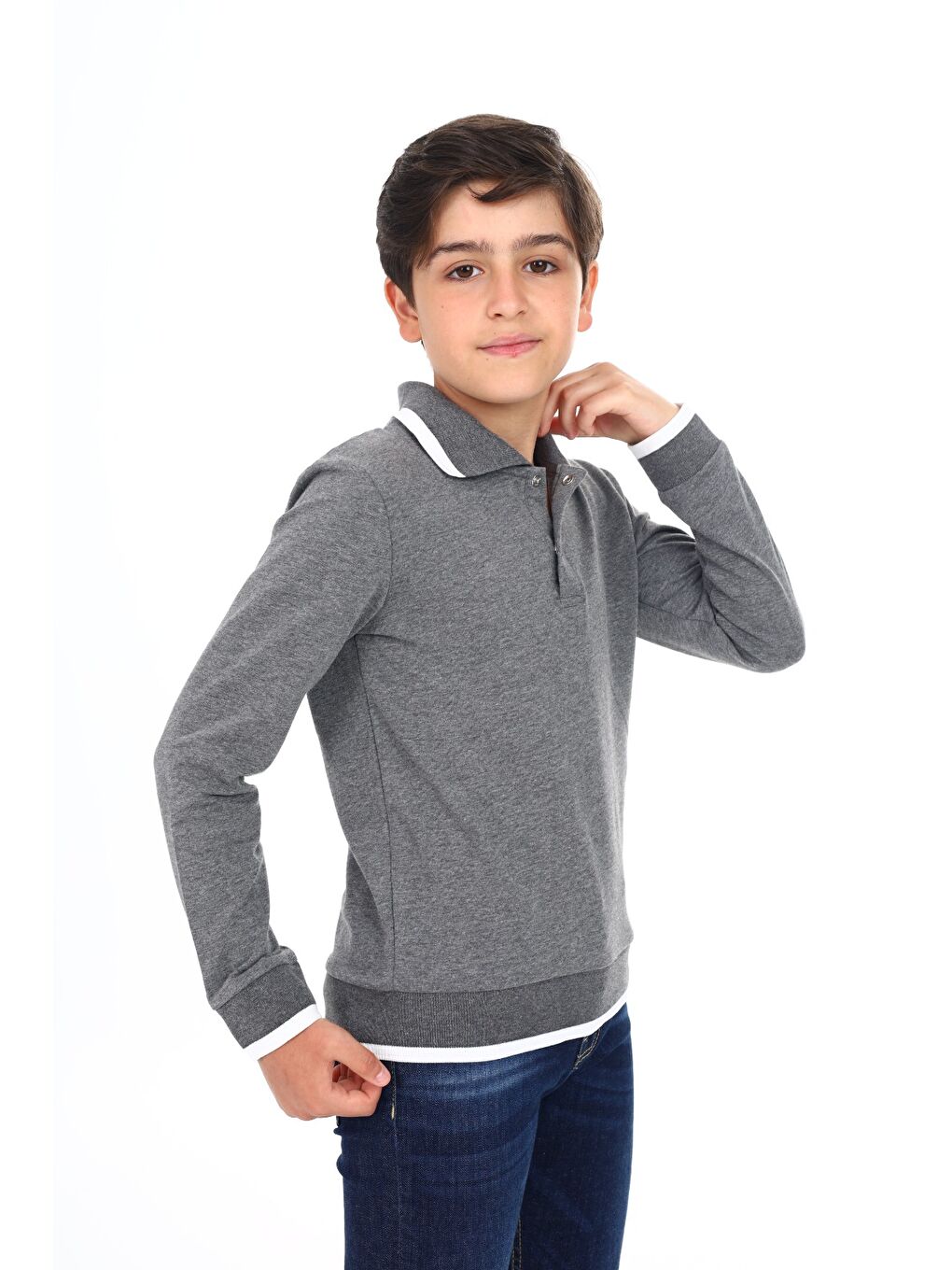Antrasit Erkek Çocuk Baskılı Sweatshirt-3