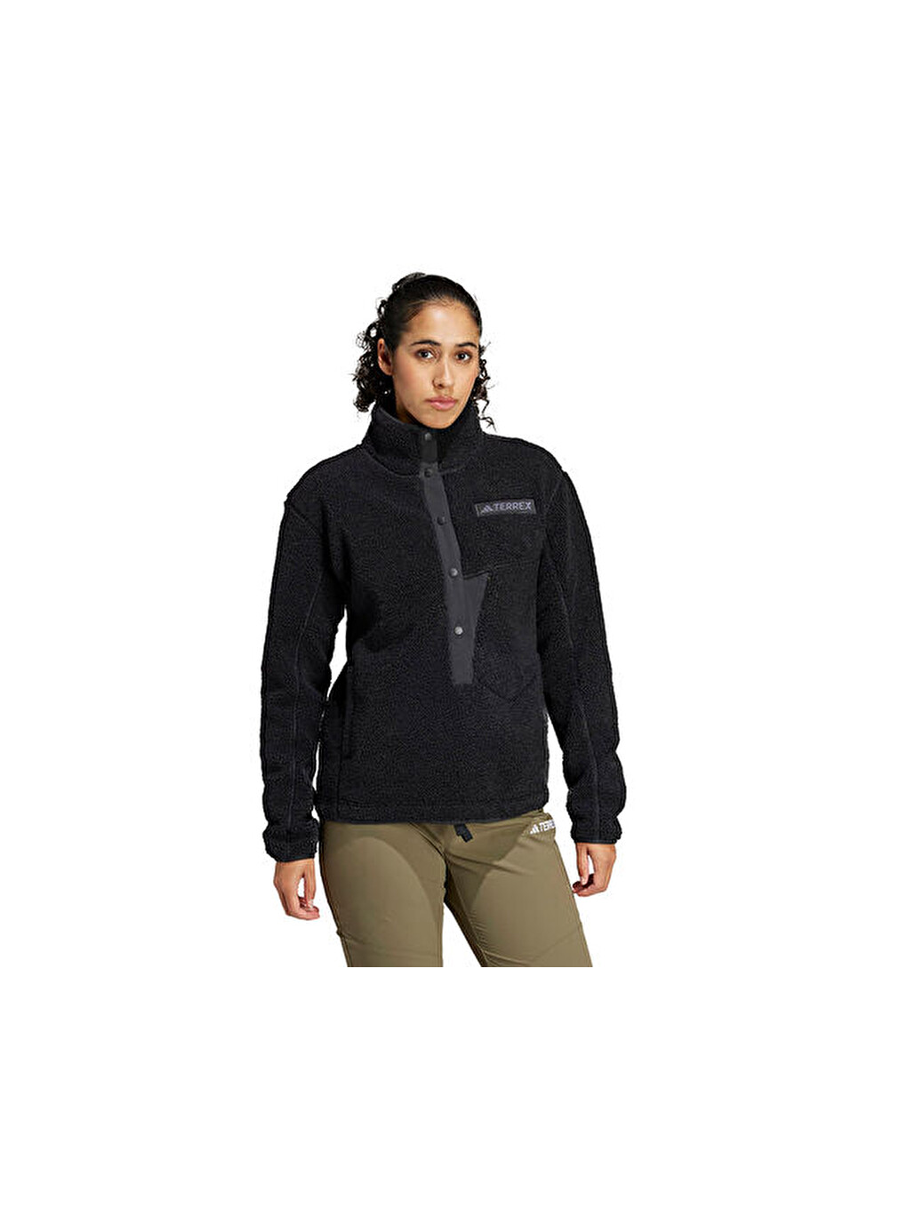 W Terrex Xpl Pile Snap Kadın Outdoor Polar Sweatshirts Iw0225 Siyah-2