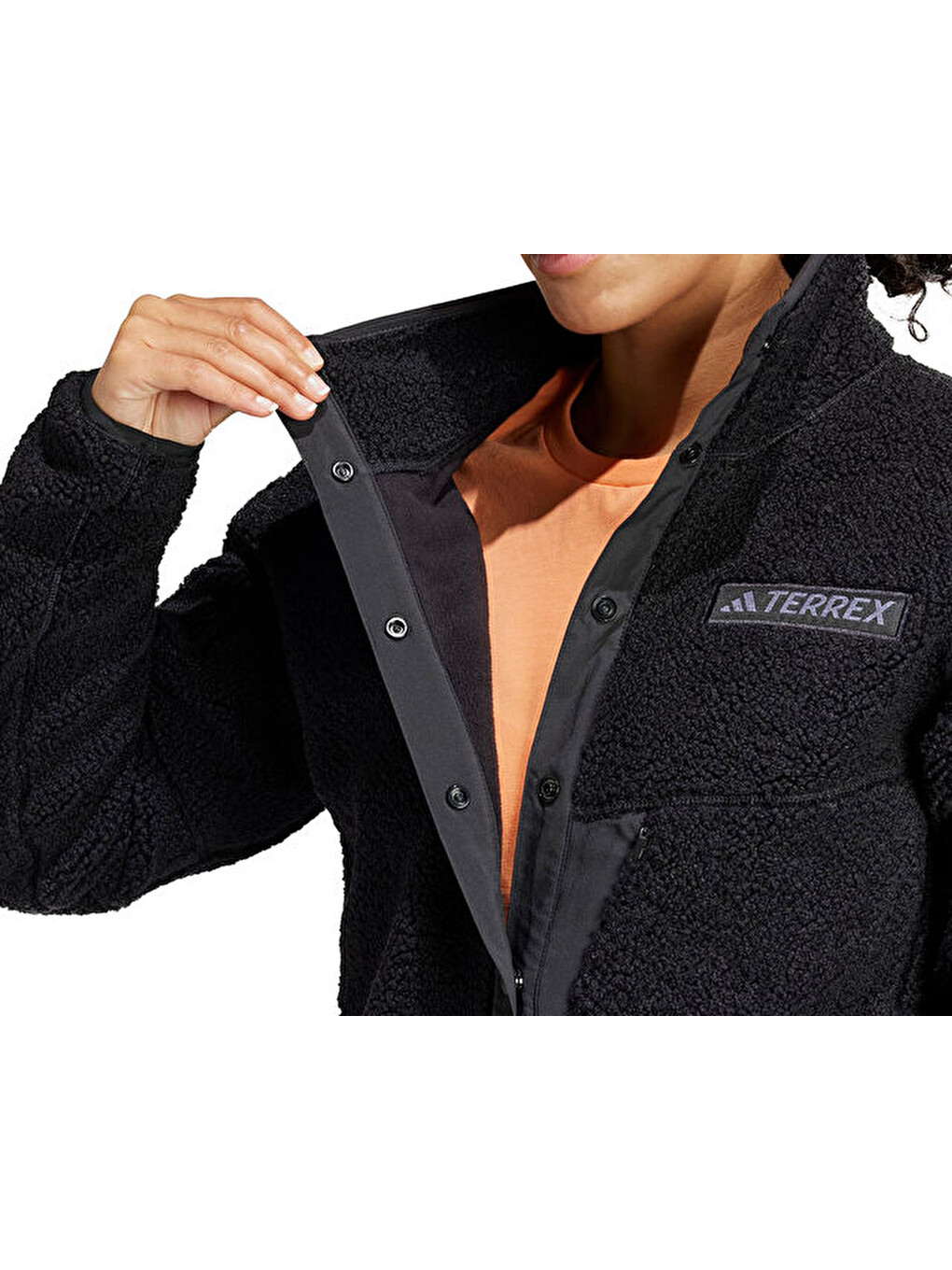 W Terrex Xpl Pile Snap Kadın Outdoor Polar Sweatshirts Iw0225 Siyah-5