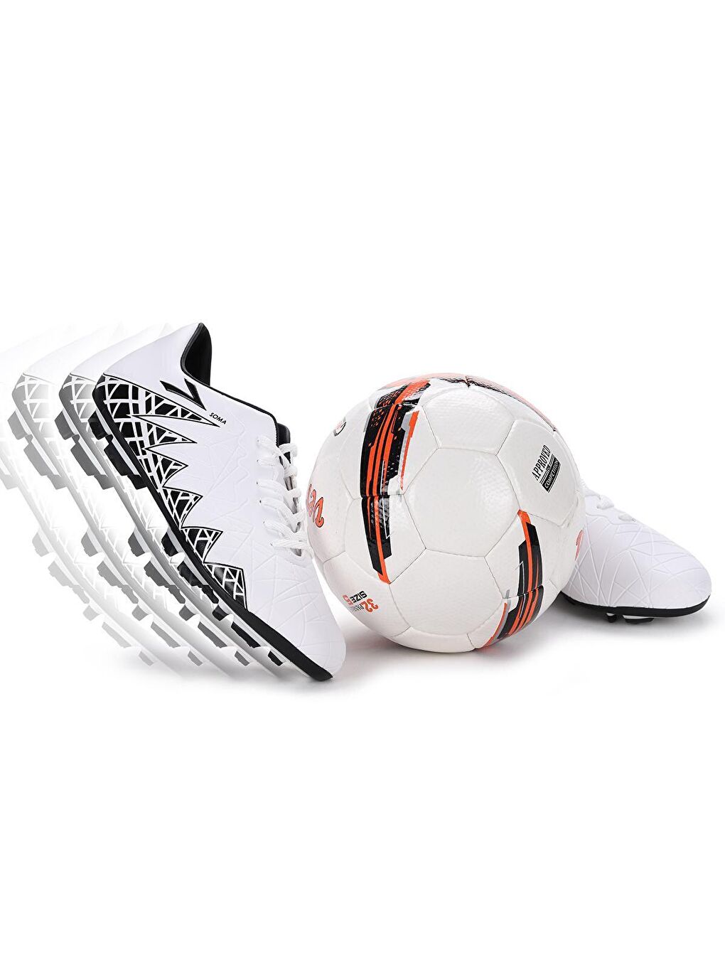 Beyaz Soma Büyük Numara Krampon Çim Saha Erkek Futbol Ayakkabı-2