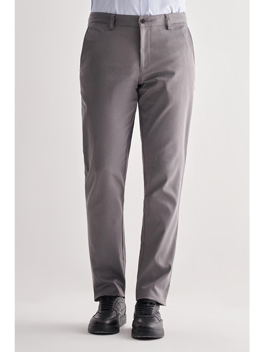 Gri Füme Yan Cep Düz Paça Pamuklu Comfort Fit Chino Casual Pantolon 1003255166-1