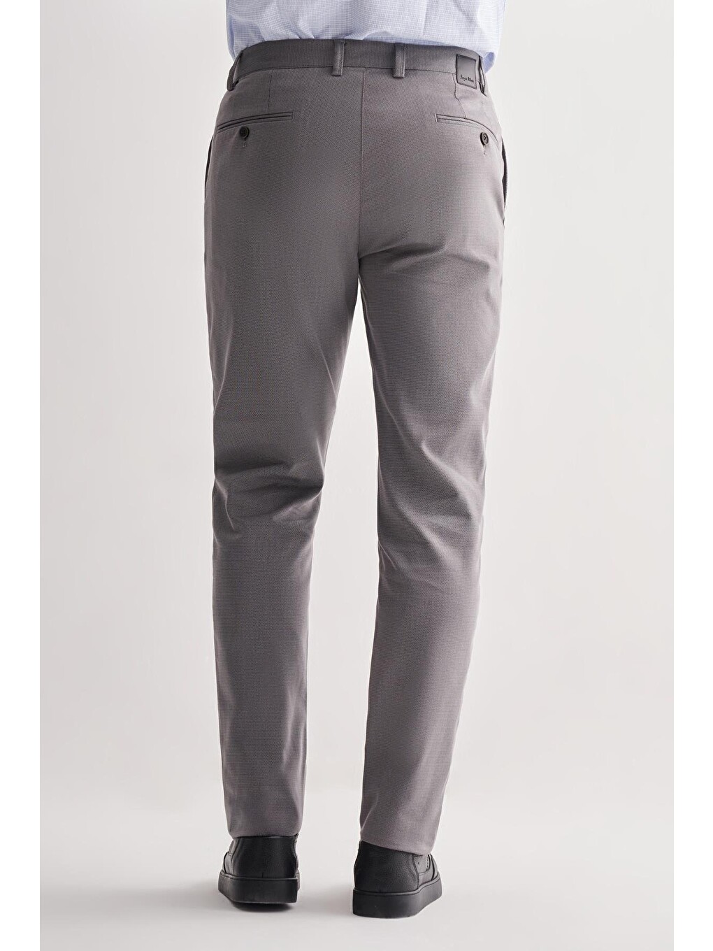 Gri Füme Yan Cep Düz Paça Pamuklu Comfort Fit Chino Casual Pantolon 1003255166-3