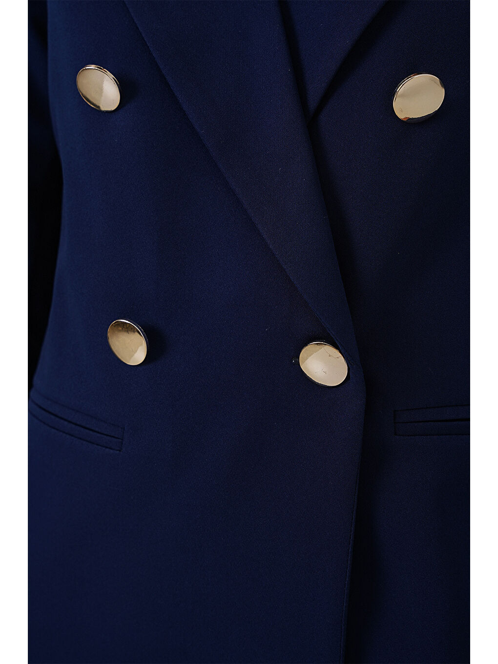 Kadın Kruvaze Yaka Blazer Ceket 0722 - Lacivert-4