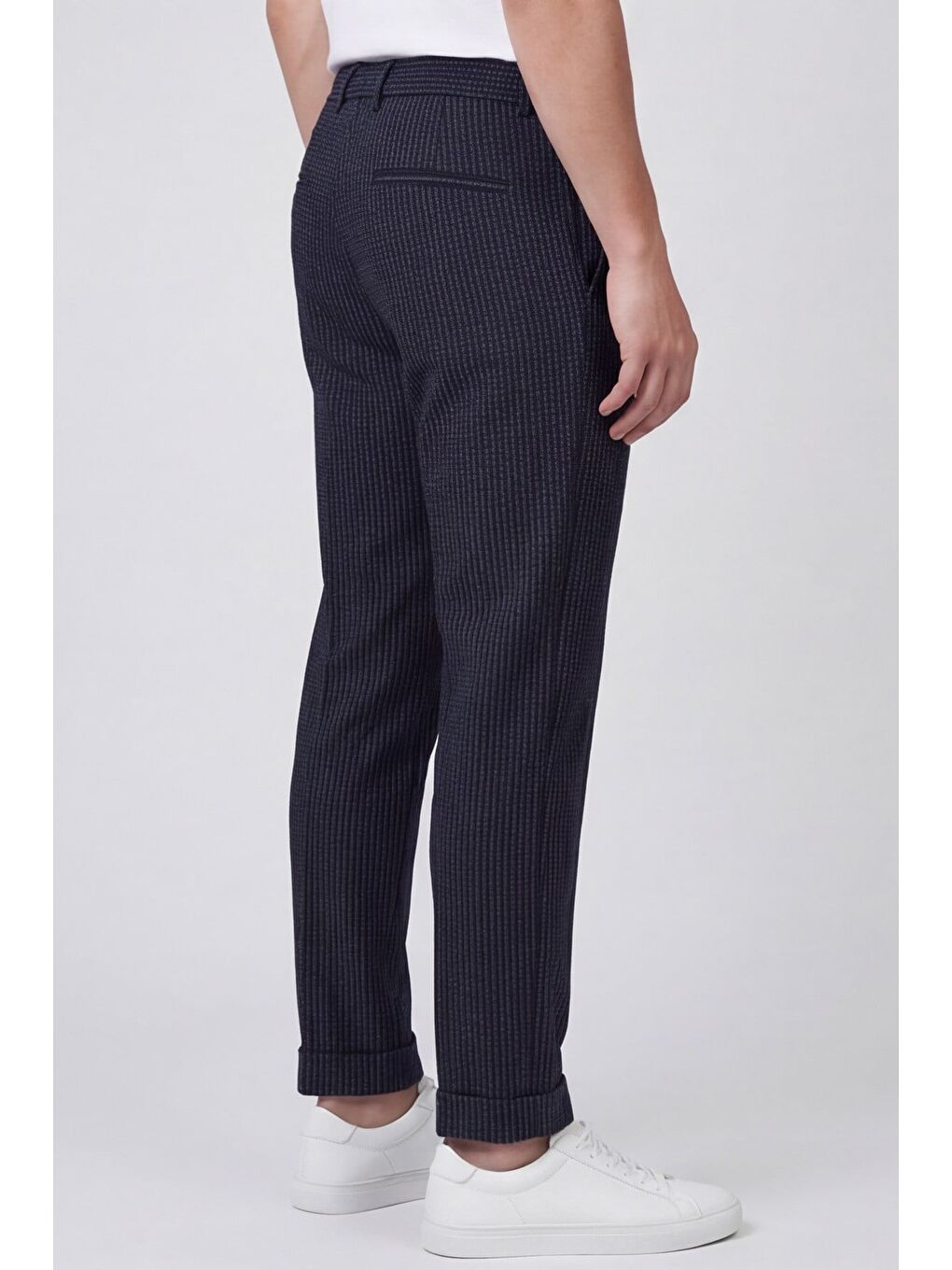 Giotelli Erkek Siyah Dar Kesim Slim Fit Dokuma Yan Cep Lastikli Bel Pantolon-3