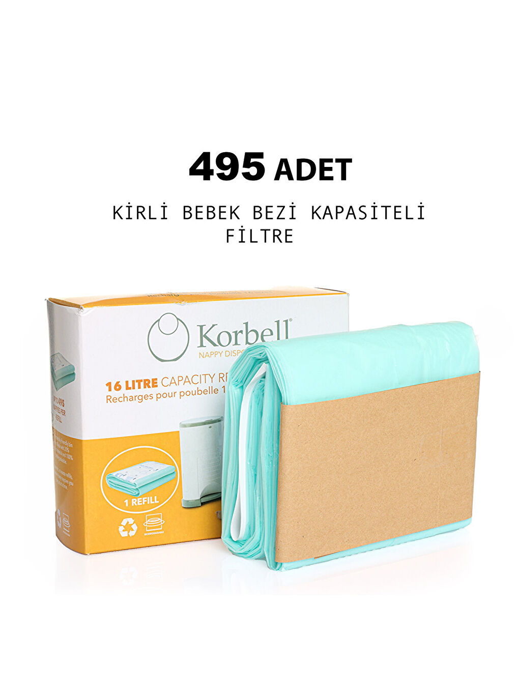 495 Adet Kirli Bebek Bezi Kapasiteli Çöp Poşeti-1