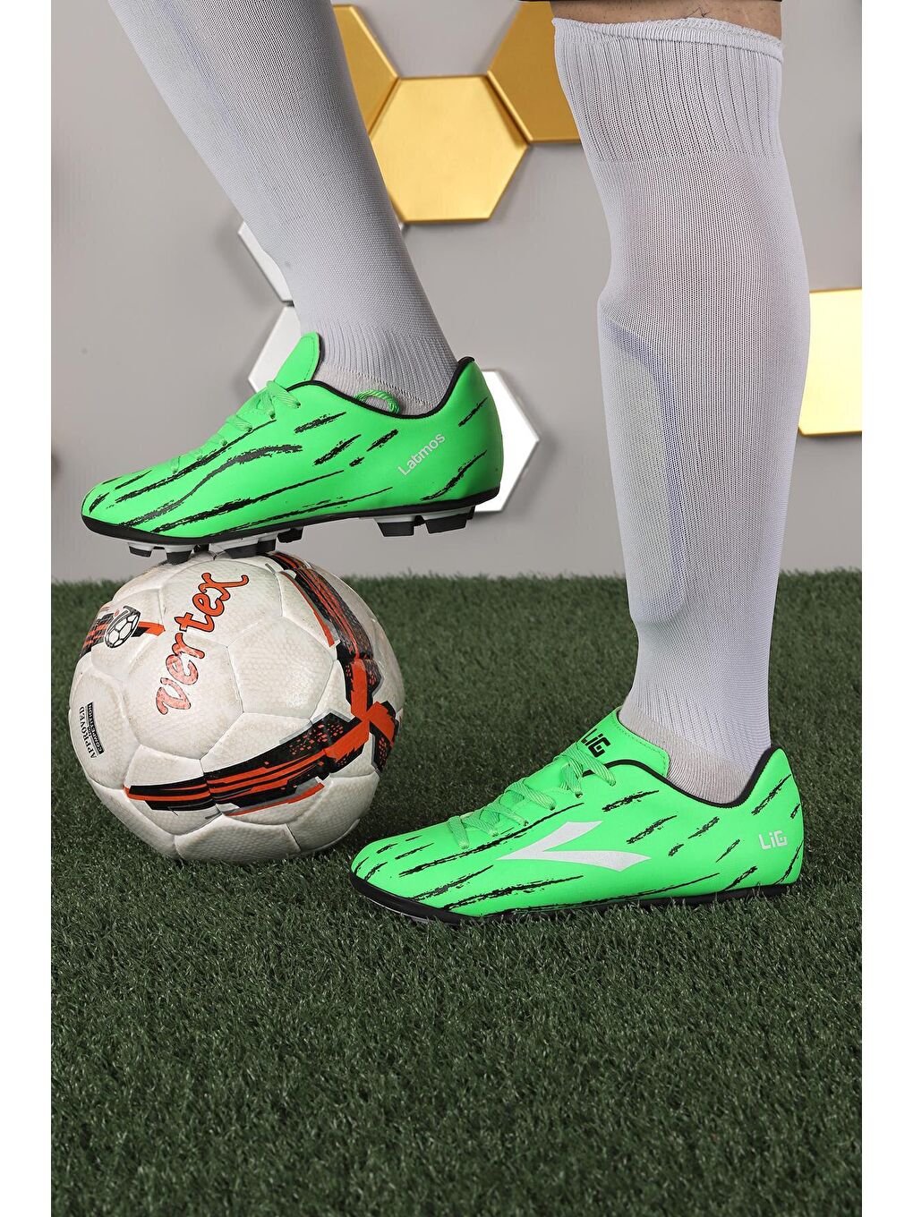 Yeşil Latmos KM Krampon Çim Saha Erkek Futbol Ayakkabı-2
