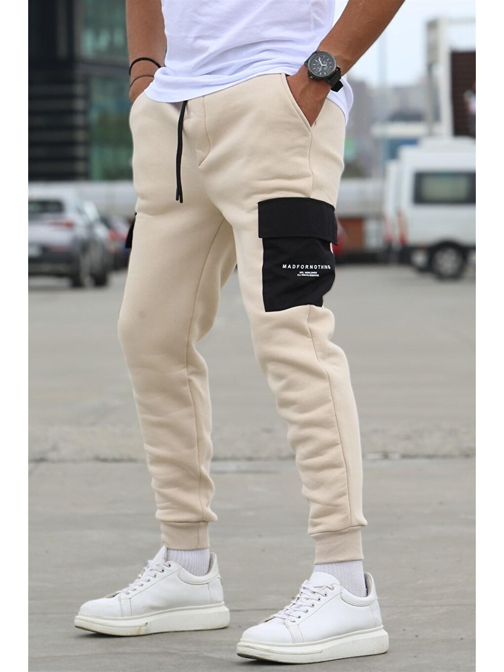 Açık Bej Cep Detaylı Eşofman Altı 5475-1