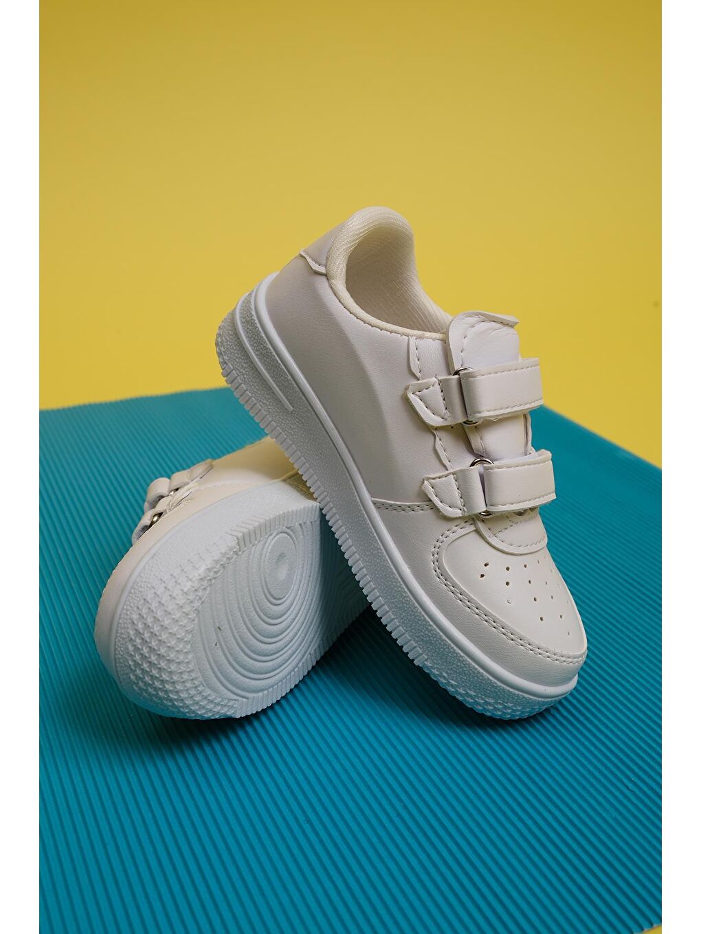 Oksit Beyaz Ezra Air Kalın Taban Bantlı Unisex Bebek Çocuk Sneaker - 3