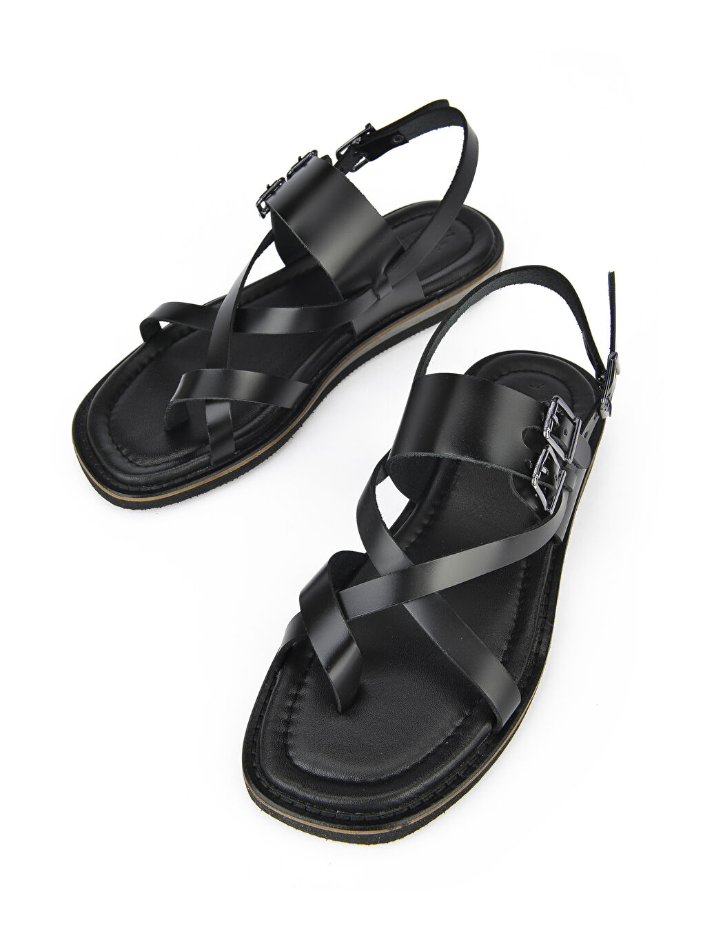 Kadın Hakiki Deri Sandalet 1411009Z416 Siyah