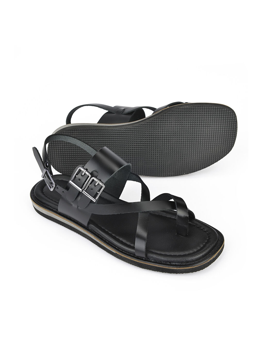 Kadın Hakiki Deri Sandalet 1411009Z416 Siyah-1