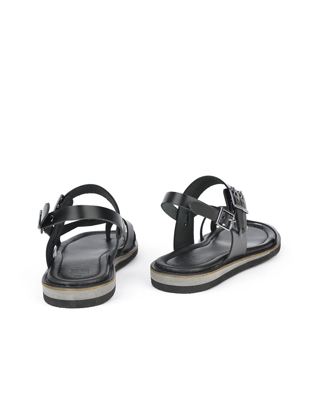 Kadın Hakiki Deri Sandalet 1411009Z416 Siyah-2