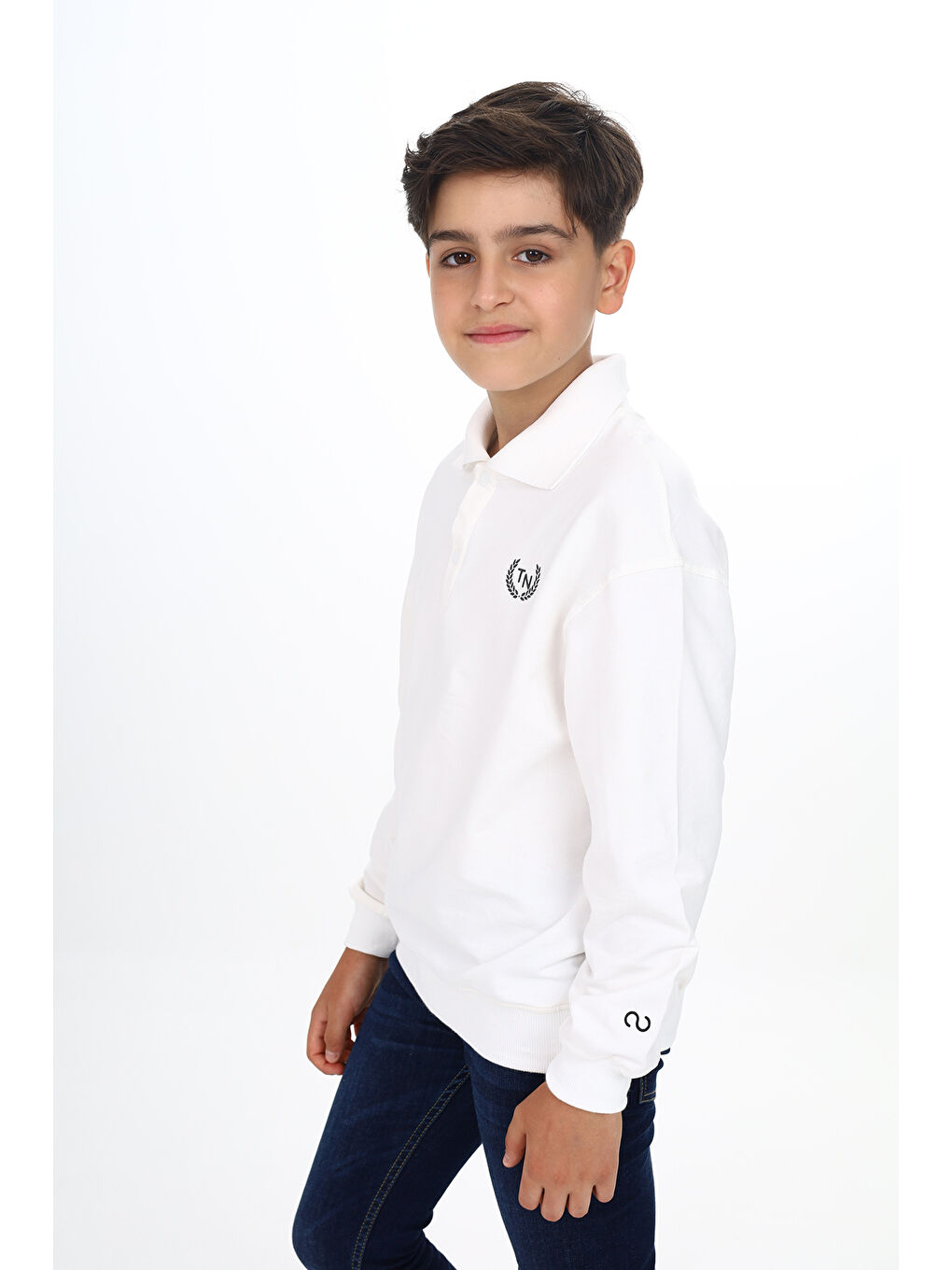 Ekru Erkek Çocuk Baskılı Sweatshirt-3