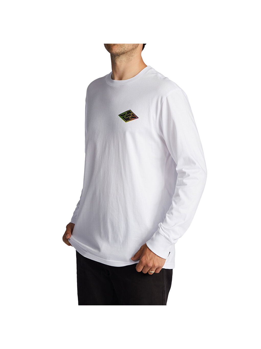 Crayon Wave Ls Erkek Beyaz Tişört-5