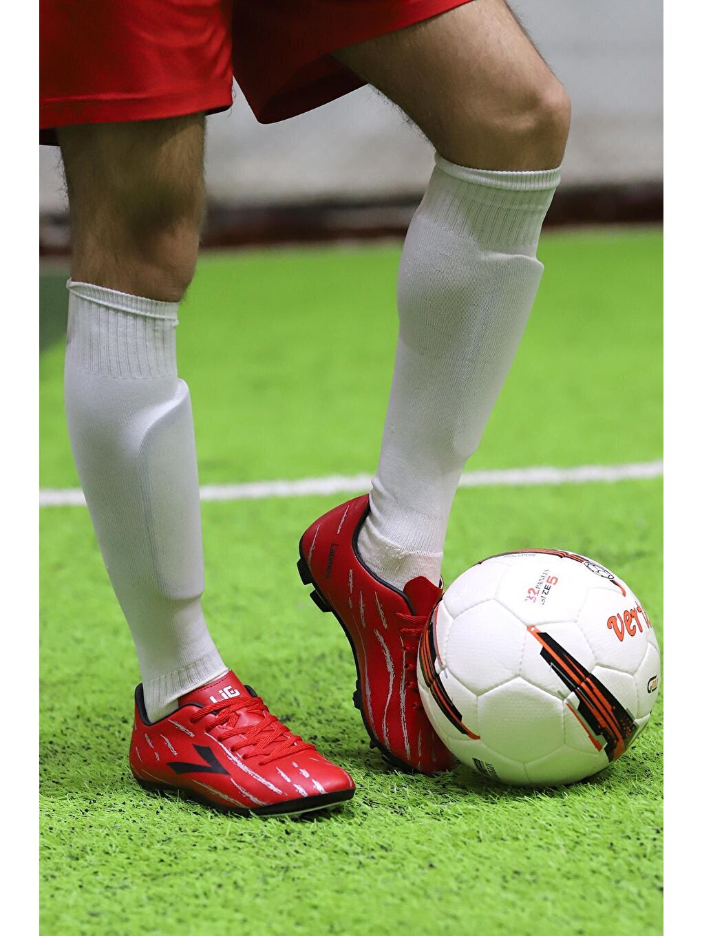 Kırmızı Latmos KM Krampon Çim Saha Erkek Futbol Ayakkabı-2