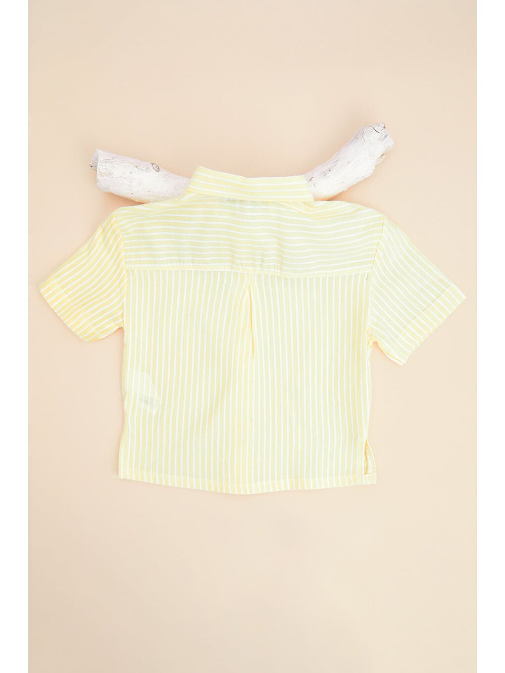 Sarı Çizgili Düğmeli Kız Çocuk Gömlek-2