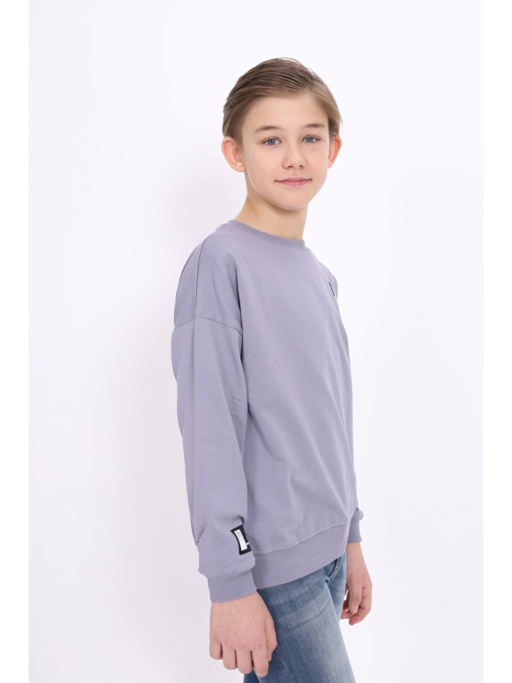 Gri Erkek Çocuk Baskılı Sweatshirt-3