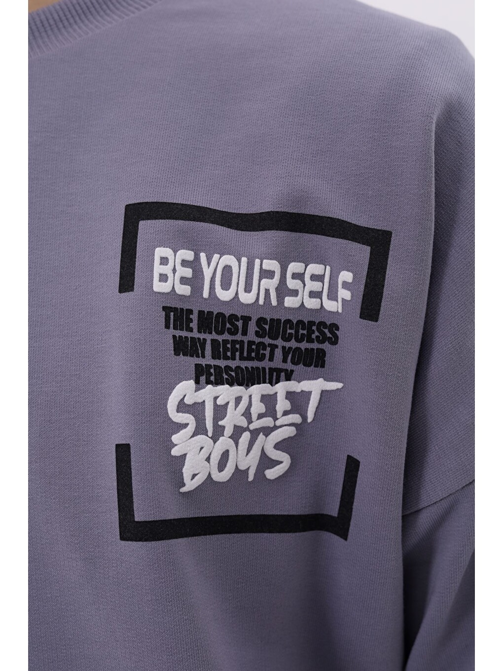 Gri Erkek Çocuk Baskılı Sweatshirt-4