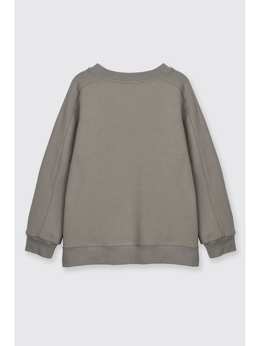 Erkek Çocuk Yuvarlak Yaka Cepli Baskılı Parça Detaylı Antrasit Sweatshirt-3