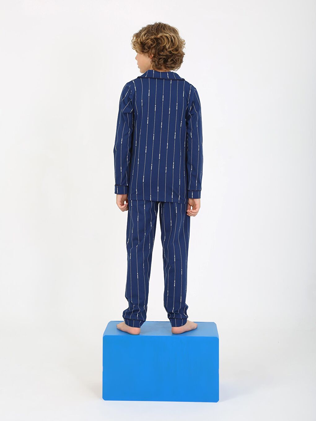 Vitmo Indigo Erkek Çocuk Uzun Kollu %100 Pamuklu Düğmeli Pijama Takımı Leo Uzun - 2