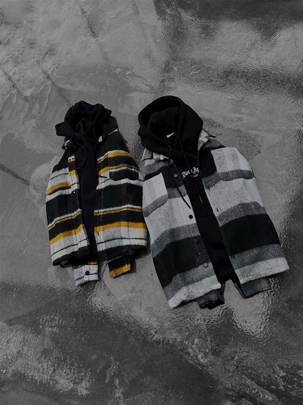 Erkek Oversize Cepli Kaşe Gömlek Sarı-2