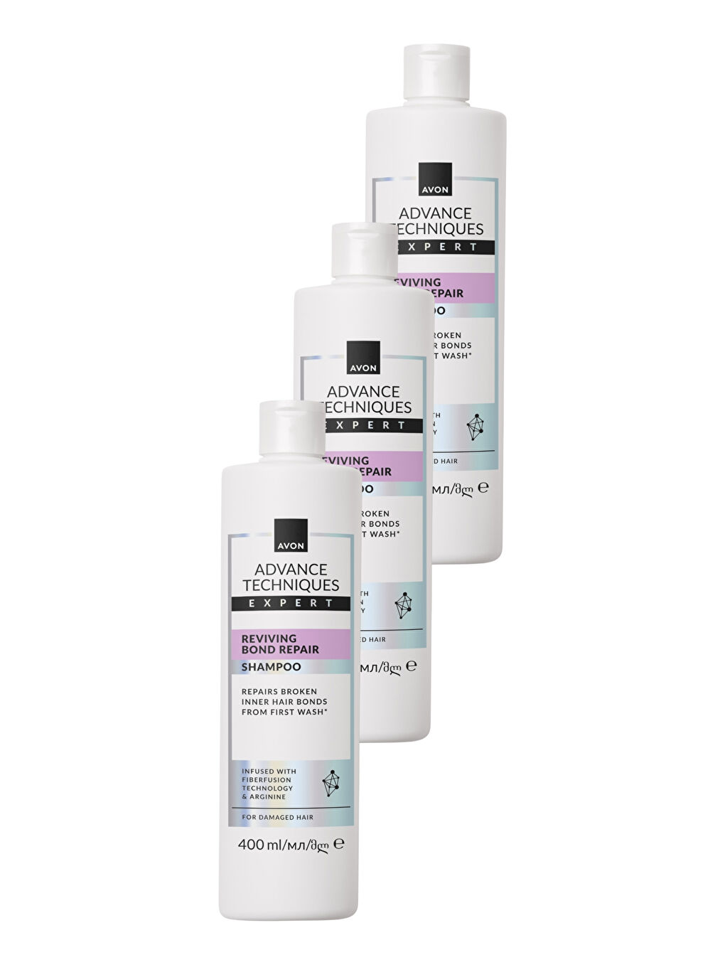 Advance Techniques Expert Saç Bağlarını Güçlendiren Canlandırıcı Şampuan 400ml Üçlü Paket