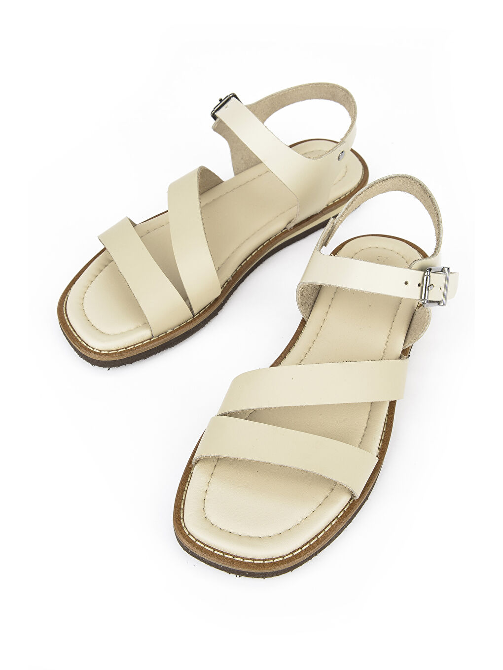 Kadın Hakiki Deri Sandalet 1411009Z410 Bej