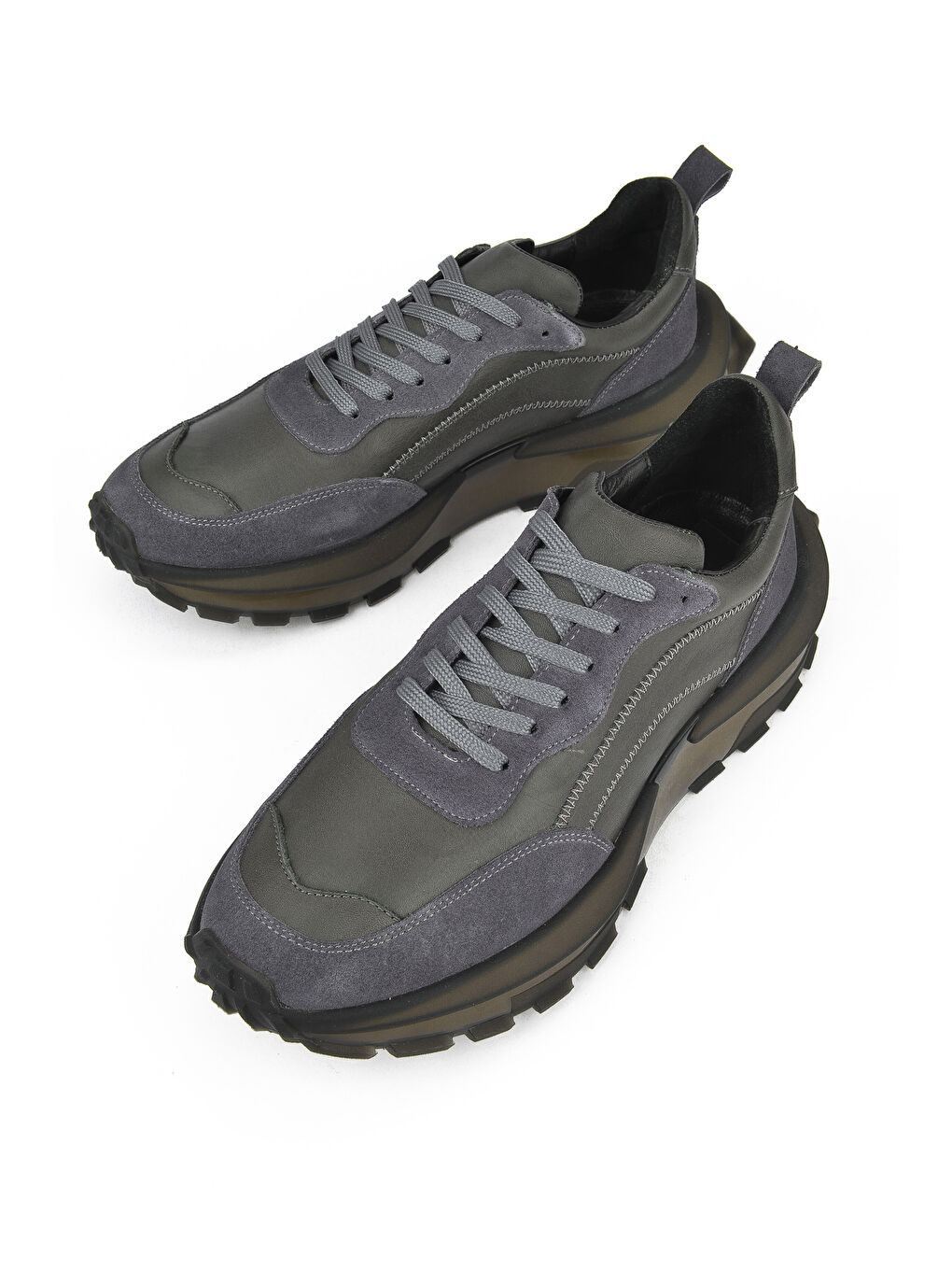 Erkek Hakiki Deri Sneaker 1431042Z7015 Gri