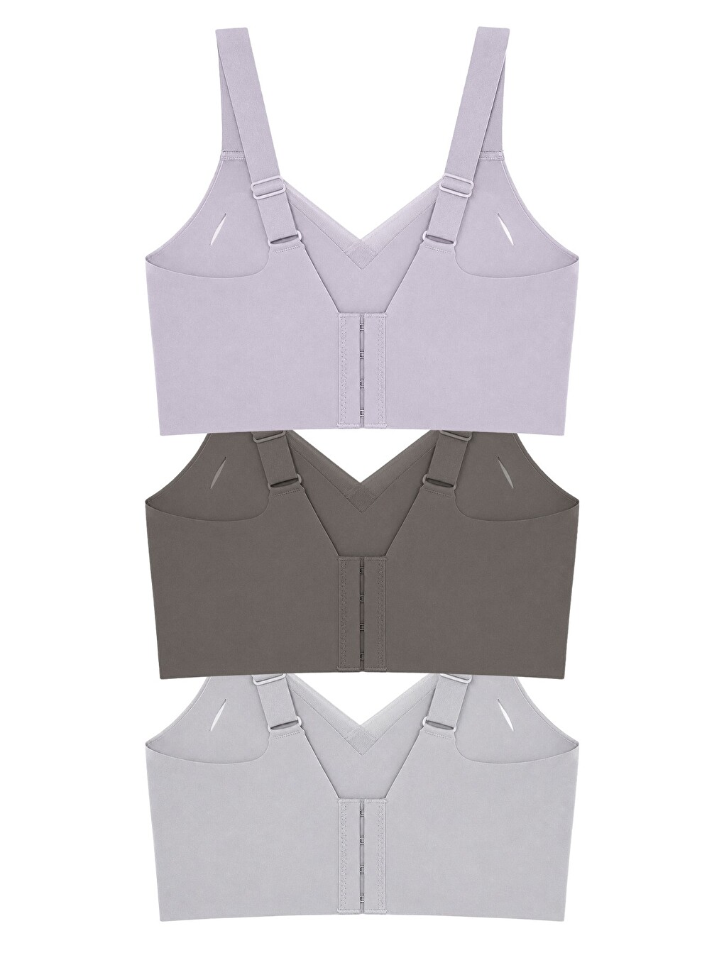Karışık Seamless Bra - Elvora | Lazer Kesim Rib Dokulu Tül Detaylı Balensiz Kadın Sütyen 3'lü Paket-1