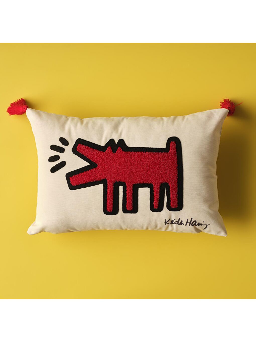 Bella Maison Kirmizi Keith Haring Paw Kırlent Kırmızı