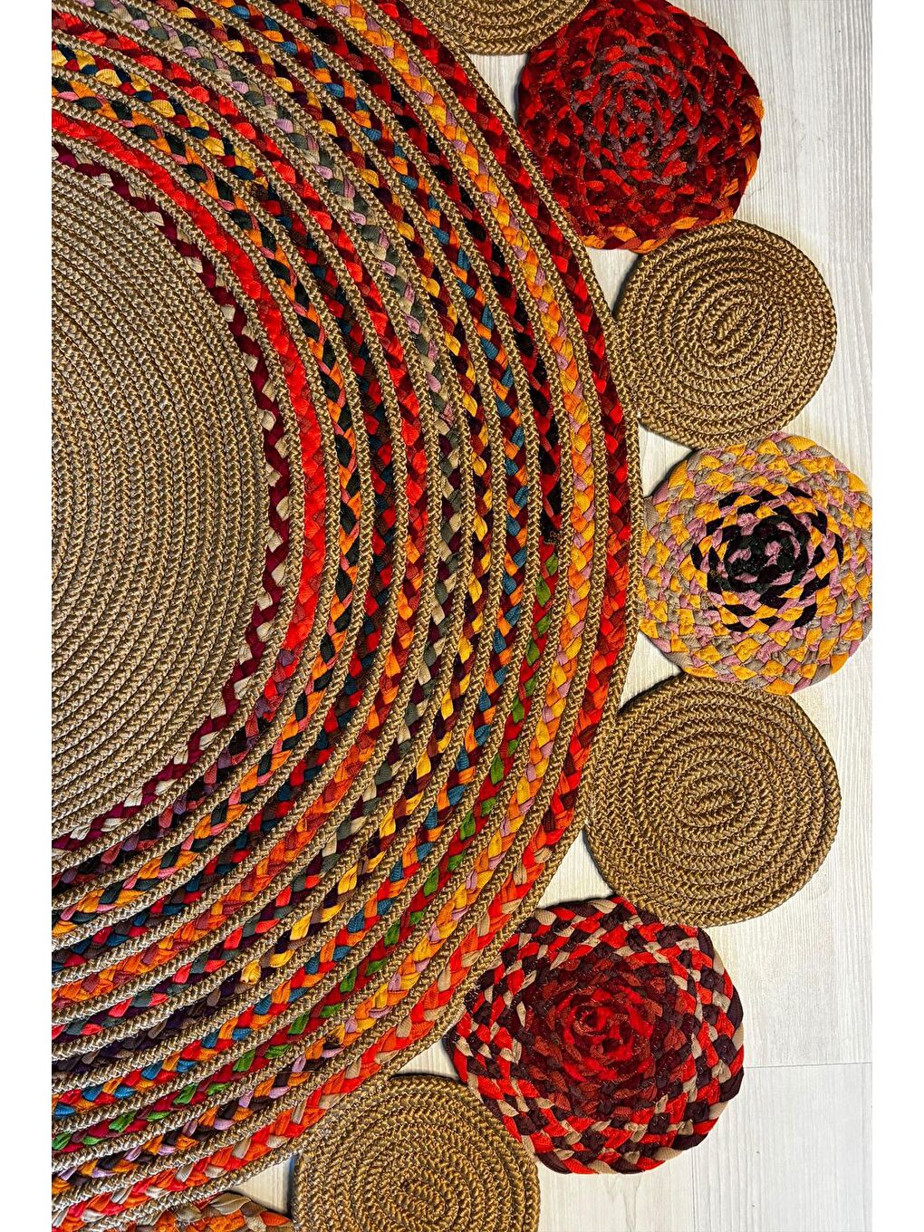 Bej Natural Jüt Halı El Dokuma Hasır Yolluk Bohem Jüt Kilim HMFJUT431 120 x 180 cm-3