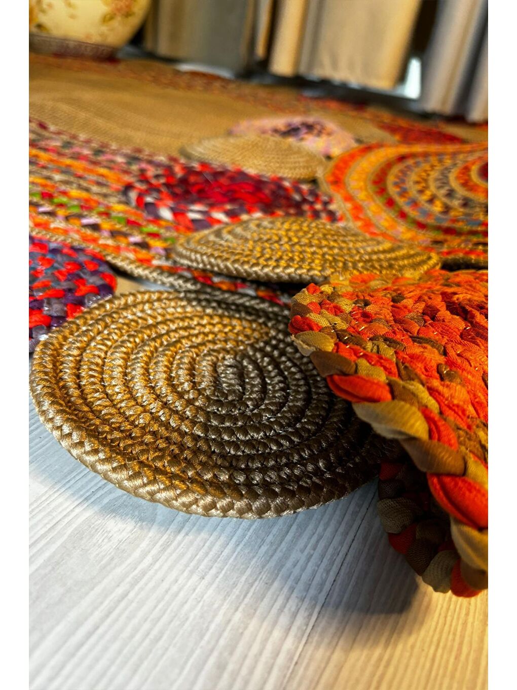 Bej Natural Jüt Halı El Dokuma Hasır Yolluk Bohem Jüt Kilim HMFJUT431 120 x 180 cm-4