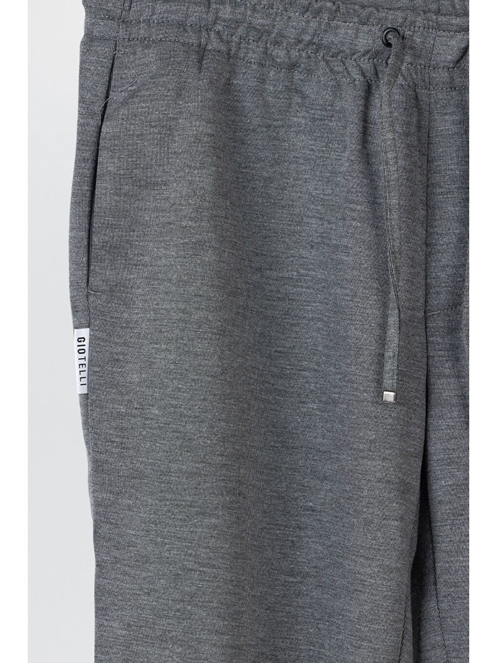 Giotelli Erkek Gri Dar Kesim Slim Fit Viskon Dokuma Yan Cep Lastikli Bel Pantolon-4